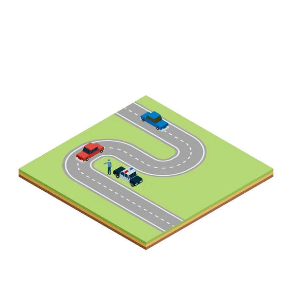 Isometric road tile — Stock Vector