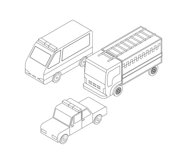 İzometrik kurtarma ekipleri taşıma kümesi
