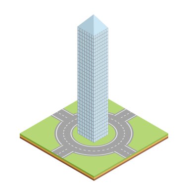 İzometrik bina simgesini