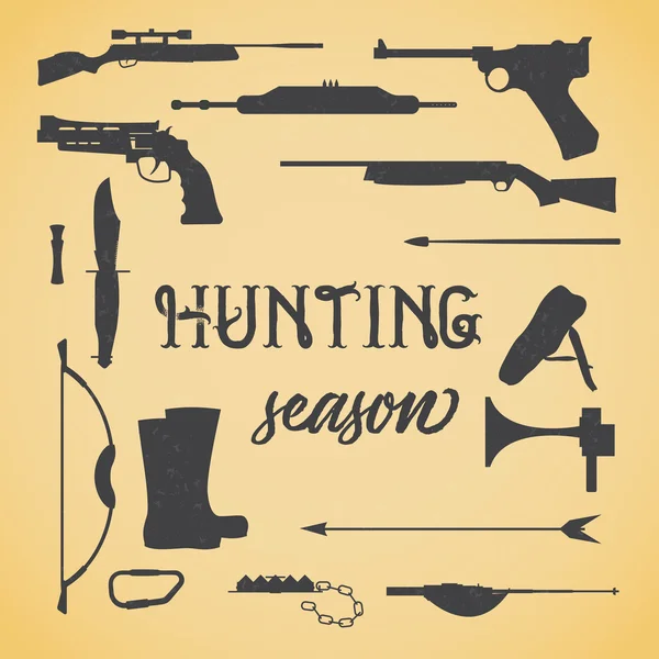 Objetos para armas de caça —  Vetores de Stock