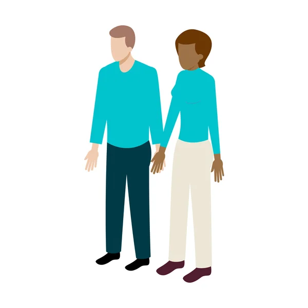 Isometric international couple — Stock Vector