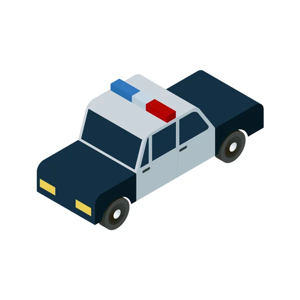 Icona auto polizia isometrica — Vettoriale Stock