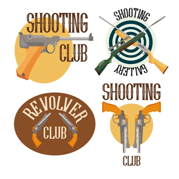 Conjunto de clube de tiro logotipo —  Vetores de Stock