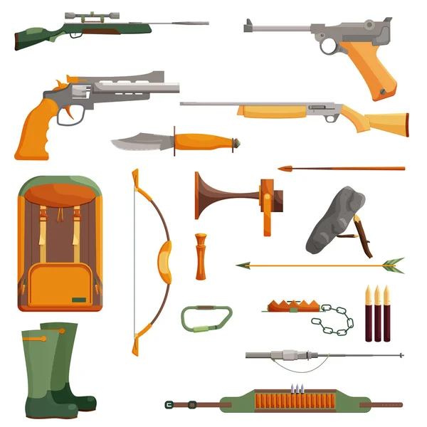 Hunting object of set Stock Illustration