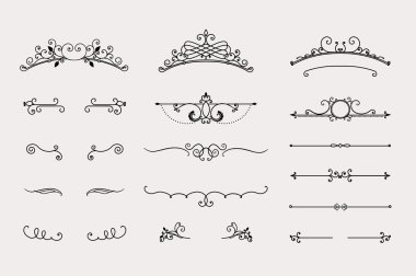 Set of headers and border elements clipart