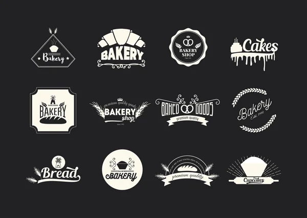 Et of bakery logos, badges and emblems. Food labels collection Royalty Free Stock Vectors