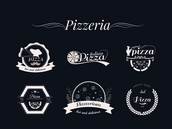 Set of Pizza logos, badges and labels Pizzeria logotypes Vector Graphics