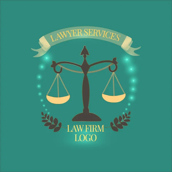 Ügyvédi iroda szolgáltatások arany — Stock Vector
