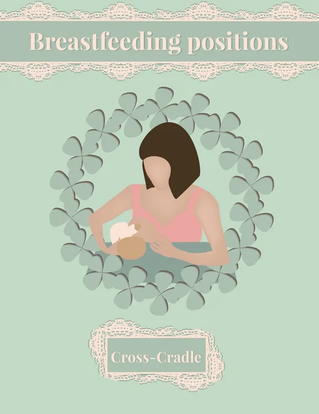 Breastfeed position Cross-Cradle Royalty Free Stock Illustrations