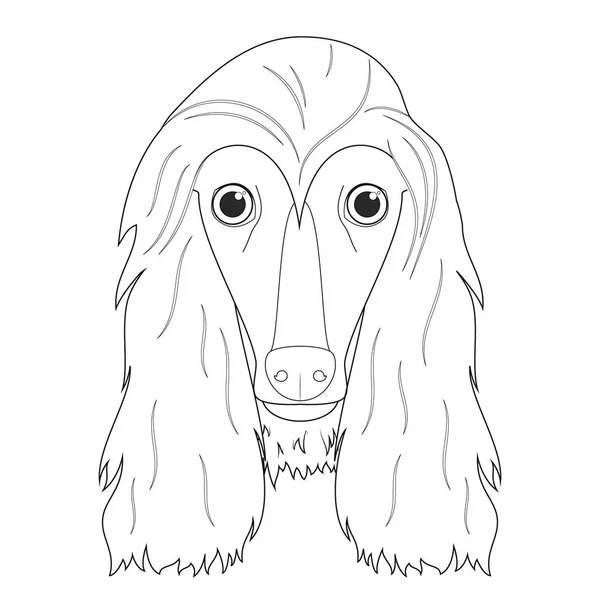 Afghan Hound Dog Easy Coloring Cartoon Vector Illustration Isolated White — Stock Vector