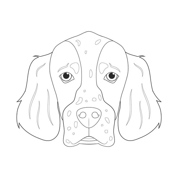 English Setter Dog Easy Coloring Cartoon Vector Illustration Isolated White —  Vetores de Stock