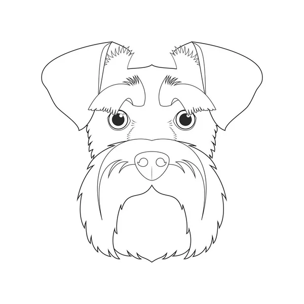Schnauzer Dog Easy Coloring Cartoon Vector Illustration Isolated White Background — Vetor de Stock