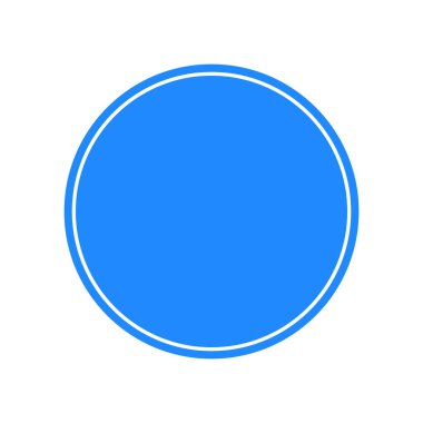 Mavi beyaz yuvarlak trafik ışığı, beyaz arka planda izole..