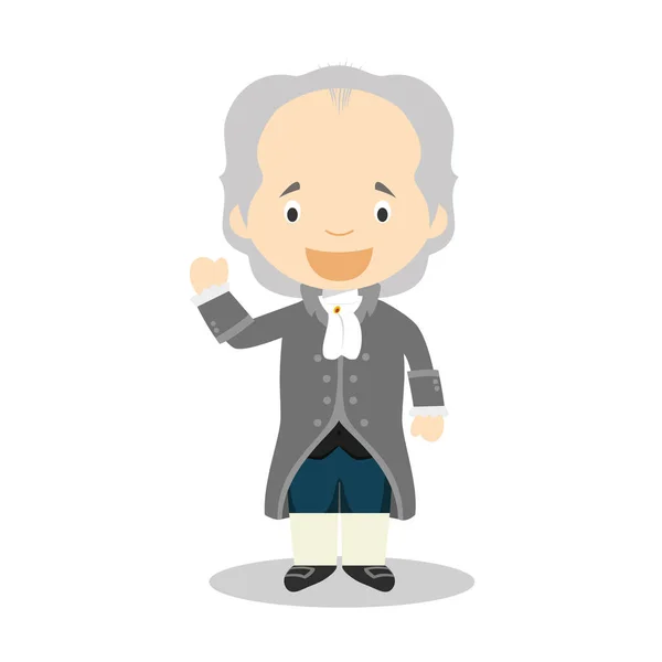 Johan Wolfgang Von Goethe Cartoon Character Vector Illustration Kids History — Stock Vector