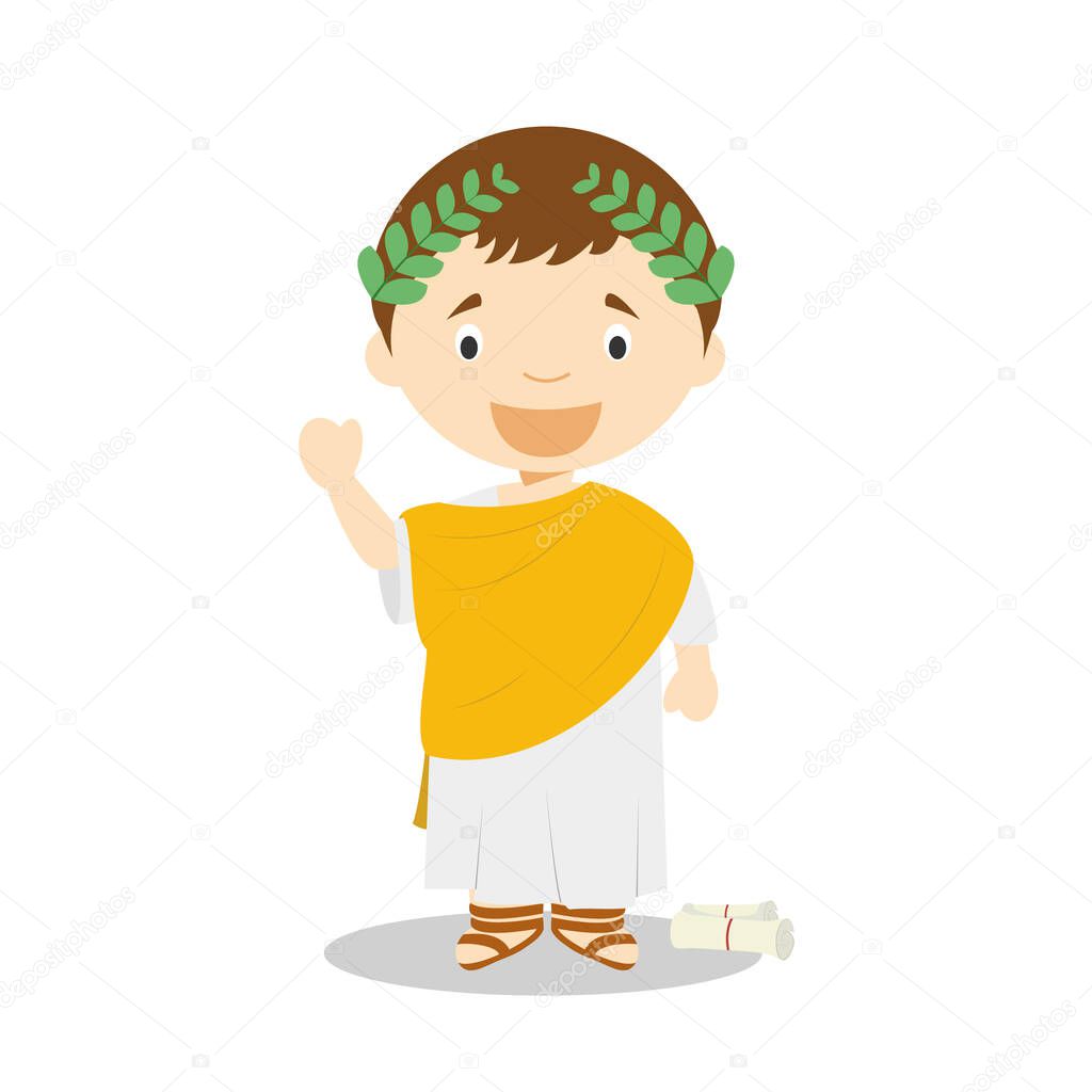 Virgil cartoon character. Vector Illustration. Kids History Collection.