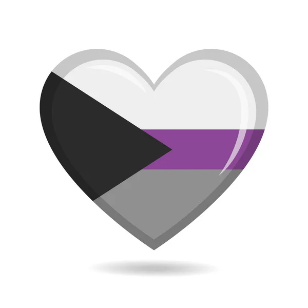 Kalp Şekli Vektör Illüstrasyonunda Yarı Seksüel Gurur Bayrağı — Stok Vektör