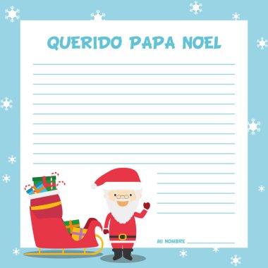Baba Noel mektup şablonu
