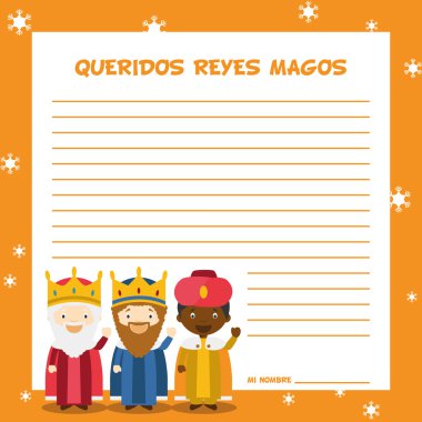 Three Wise Men letter template clipart