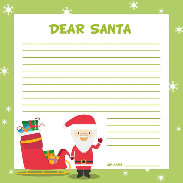 Modello di lettera di Babbo Natale — Vettoriale Stock