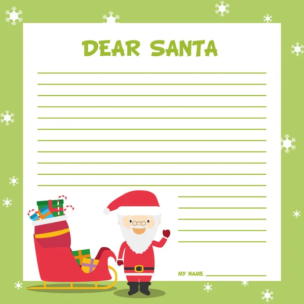 Santa Claus letter template — Stock Vector