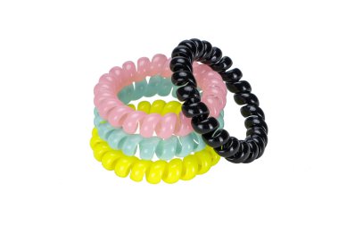 Saç ve üzerinde beyaz izole el için bilezik için plastik bandı