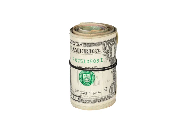 Twisted roll of dollars — Stock Photo, Image