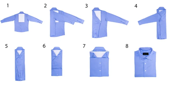 The steps of folding shirts — Stock Photo, Image