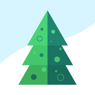 Düz stil vektör çizim basit Noel ağacı