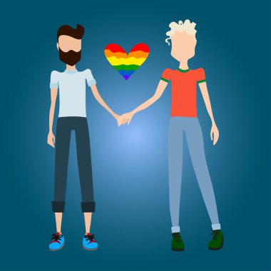 Eşcinsel çift vektör çizim