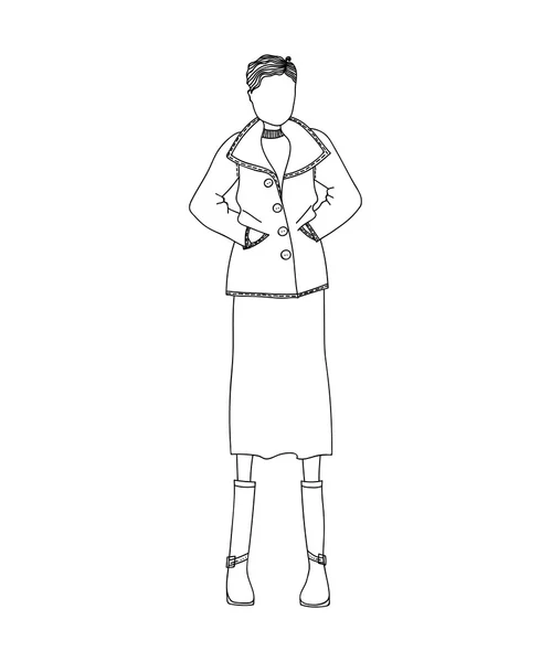 Иллюстрация моды с красивой женщиной в стильной одежде — стоковый вектор