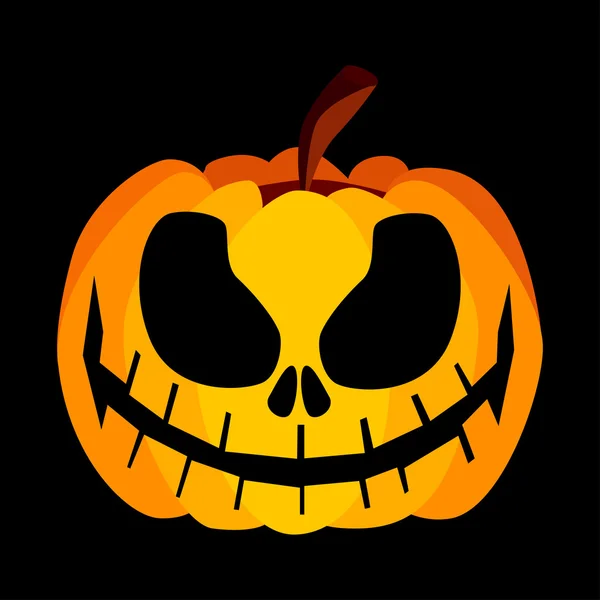 Icono aislado de calabaza de Halloween de terror festivo naranja amarilla del vector — Archivo Imágenes Vectoriales