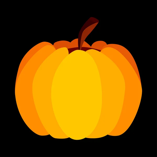 Geïsoleerde Vector geel oranje feestelijke Halloween pompoen — Stockvector