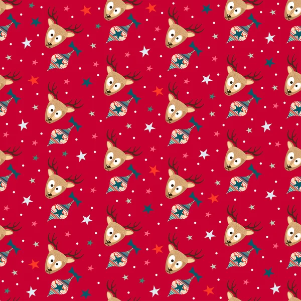 Rote frohe Weihnachten nahtlose Muster Hintergrund — Stockvektor