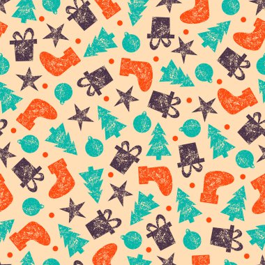 Xmas Vintage Noel Dikişsiz desen kağıt ambalaj Noel için