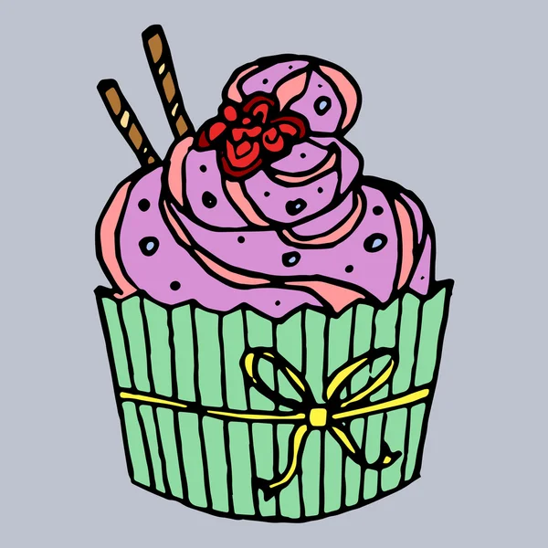 Linda cupcake vector — Vector de stock