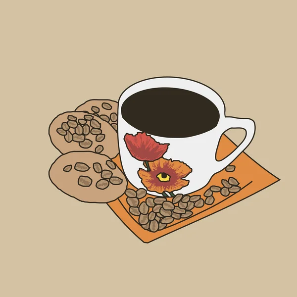 Coffee and cookies — Stock Vector