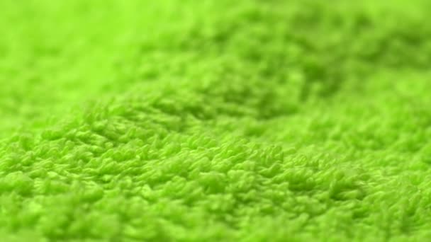 Textura de toalla verde. Primer plano — Vídeo de stock