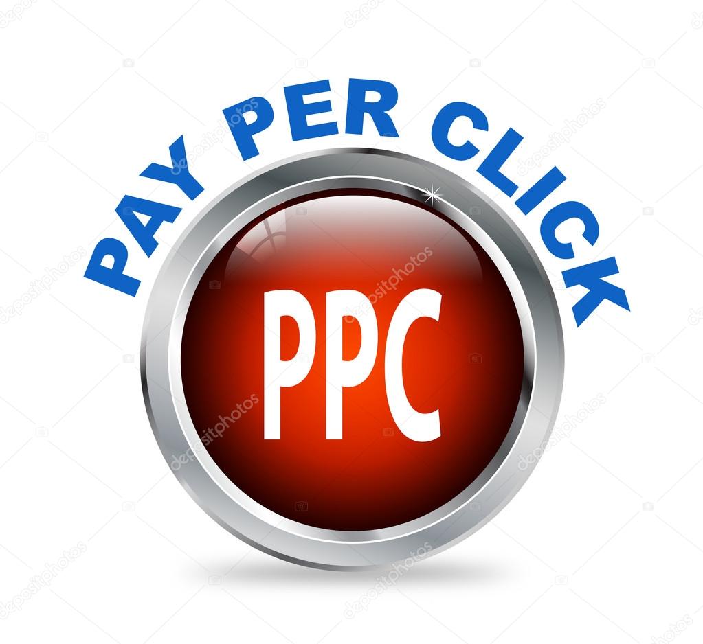 Round button of pay per click - ppc