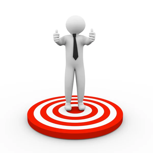 3d person standing on target — Stock Photo, Image