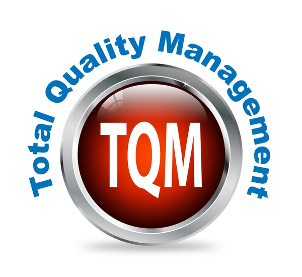 Botão redondo de gestão da qualidade total - tqm — Fotografia de Stock
