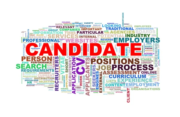 Candidate wordcloud word tags — Stock Photo, Image