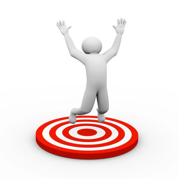 3d person success target jump — Stock Photo, Image