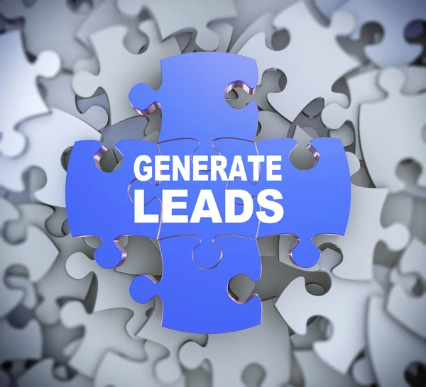 3d puzzle pieces - generate leads — Stock Photo, Image