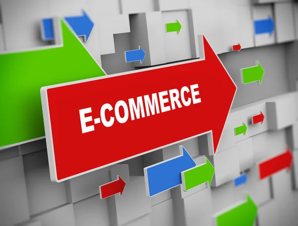 3d moving arrow E-commerce — Stock Photo, Image