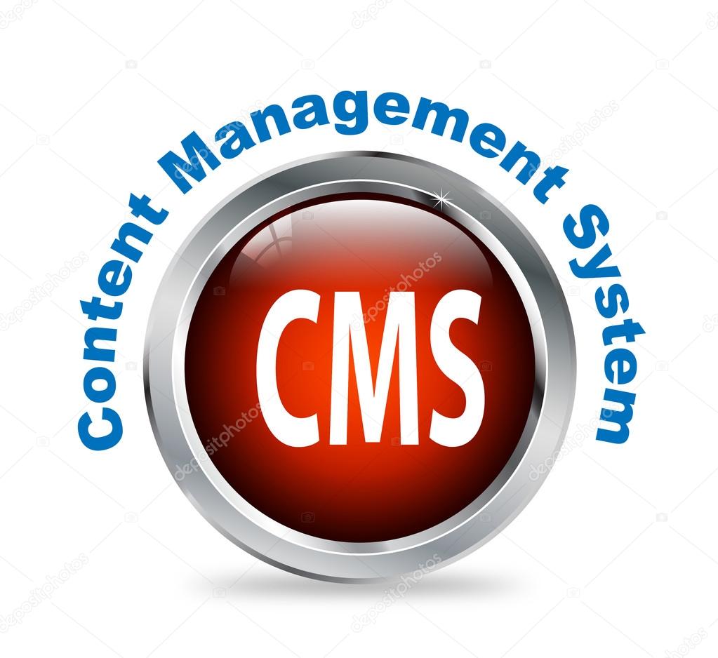 Round button of content management system - cms