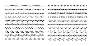 Sınırları ve ayırıcıları belirle. Çiçeklerle çizilmiş siyah kenarlar.