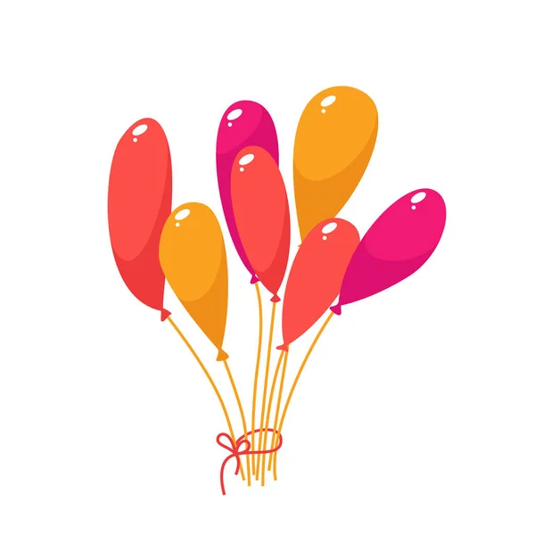 Bunch Bright Colorful Balloons Isolated White — Wektor stockowy