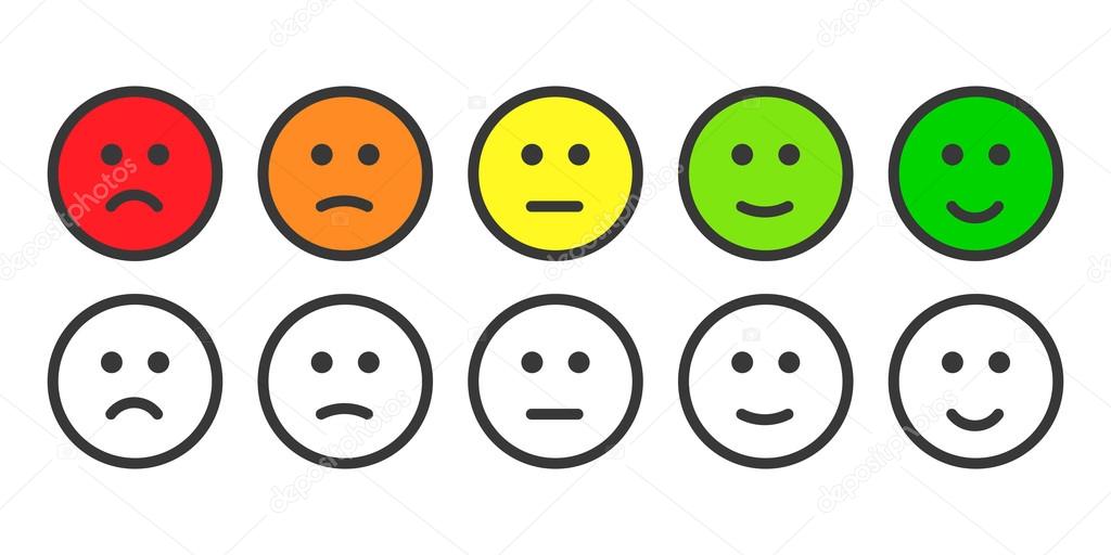 Emoji icons for rate of satisfaction level