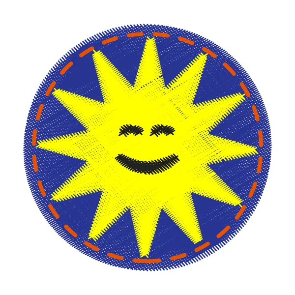 Met zon - patch voor kinderen — Stockvector