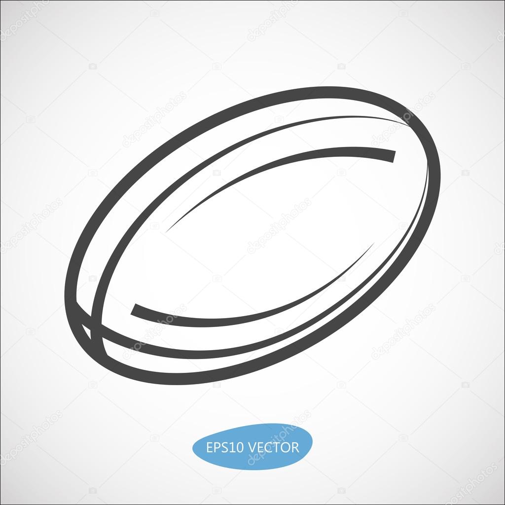 Rugby ball icon, ball vector line icon, rugby ball design for use in posters, web, flyers.